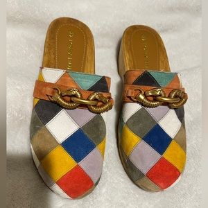 Tory Burch multi patch clogs